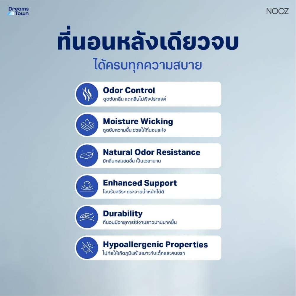 ที่นอนเมมโมรี่โฟม 3.5 ฟุต NOOZ EVENING EVO หนา 7 นิ้ว