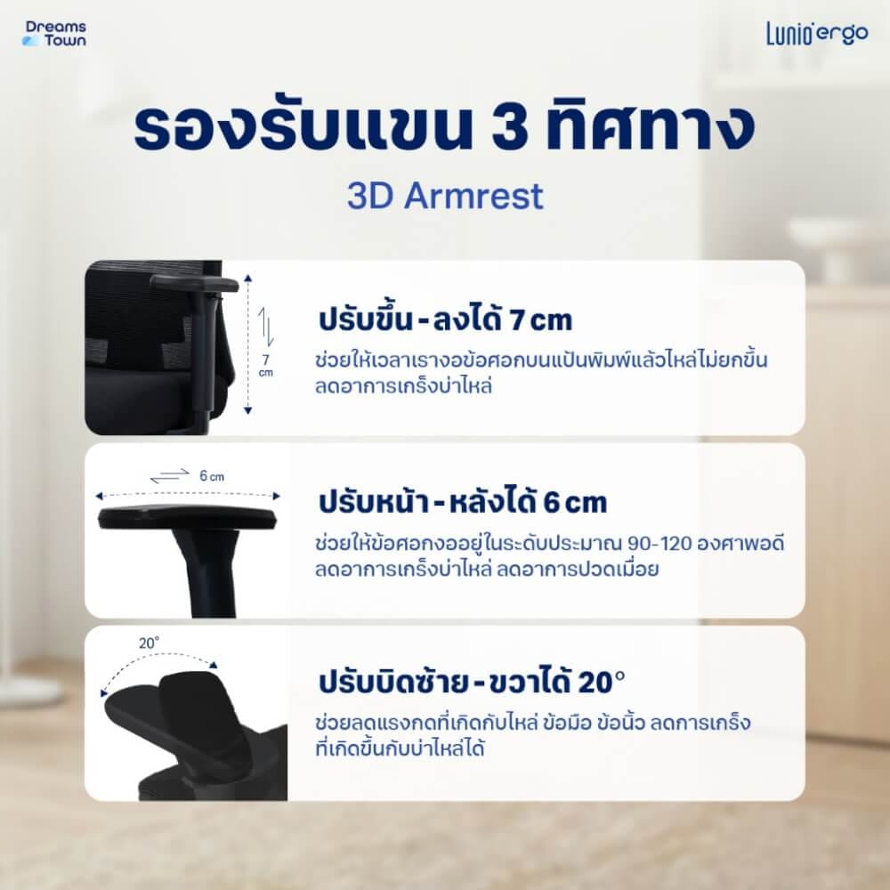 เก้าอี้เพื่อสุขภาพ LUNIO ERGO รุ่น TERISE สีดำ_5