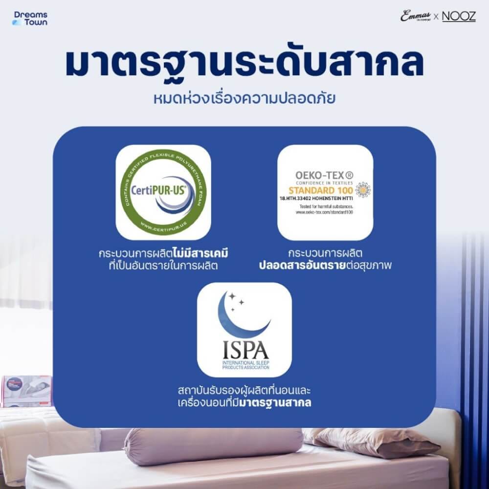 ที่นอนยางพารา 3.5 ฟุต EMMAS BLACK SWAN PARADISE มาพร้อมกับฐานเตียง 3.5 ฟุต NOOZ PIXEL BED FRAME (ไม่มีหัวเตียง)_5