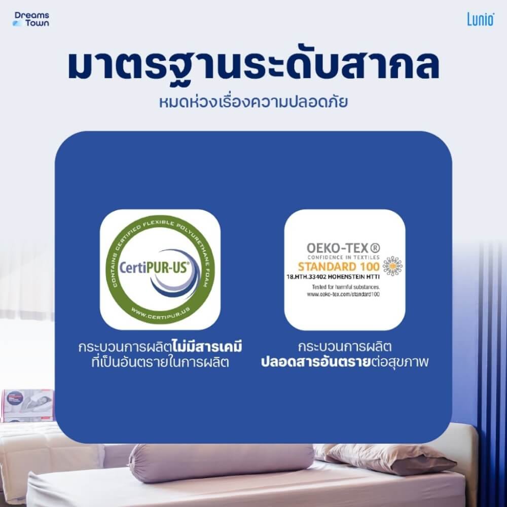 ที่นอนยางพาราอัลตร้าไฮบริด 5 ฟุต LUNIO QUANTUM MAX มาพร้อมเตียงไม้อัดคุณภาพสูง สไตล์โมเดิร์น LUNIO ATLAS_7