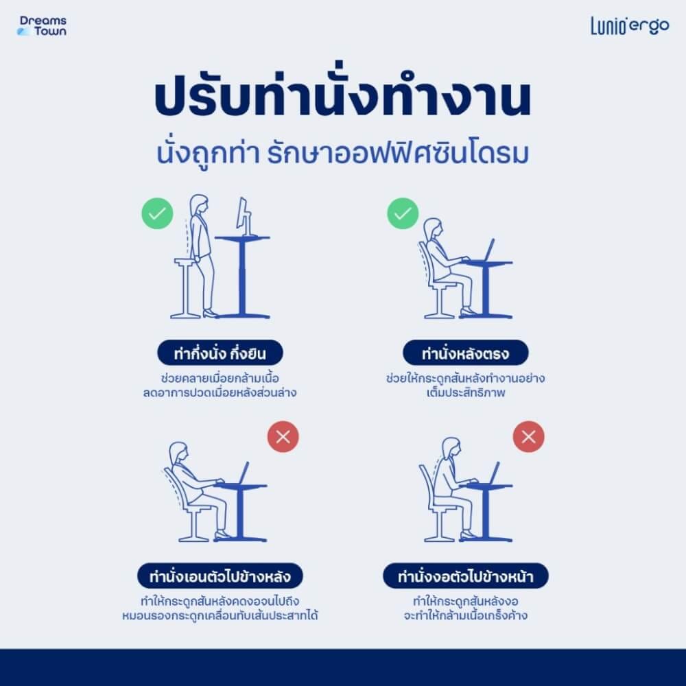 เซ็ตโต๊ะปรับระดับไฟฟ้า มีล้อ LUNIO ERGO SPACE II (SIZE 160 X 80 CM) + เก้าอี้ทำงานเพื่อสุขภาพ LUNIO ERGO STARLIGHT CHAIR (สีขาว)_7