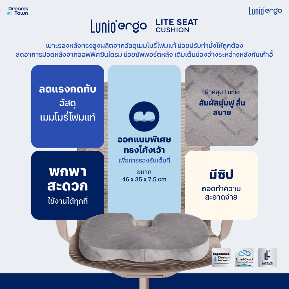 เบาะรองนั่ง LUNIO ERGO LITE SEAT CUSHION_7