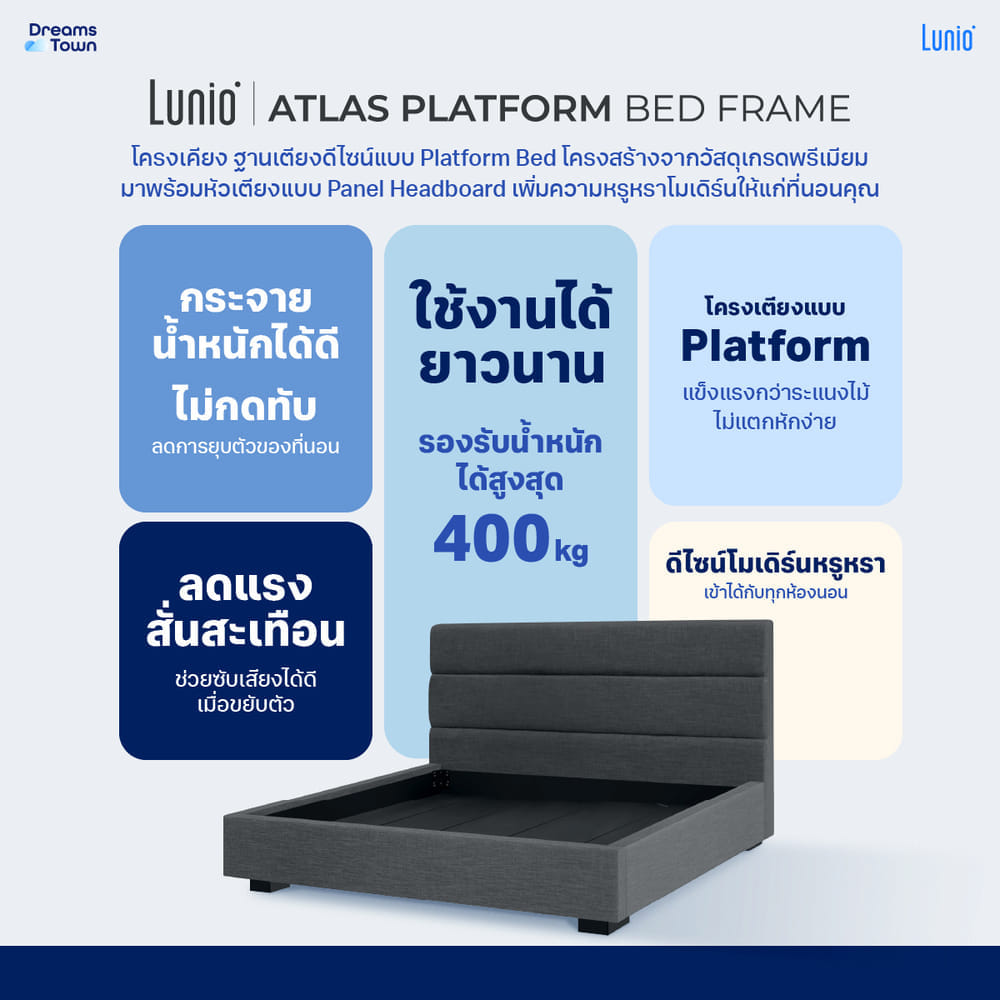 เตียง LUNIO ATLAS PLATFORM BED FRAME ขนาด 3.5 ฟุต_7