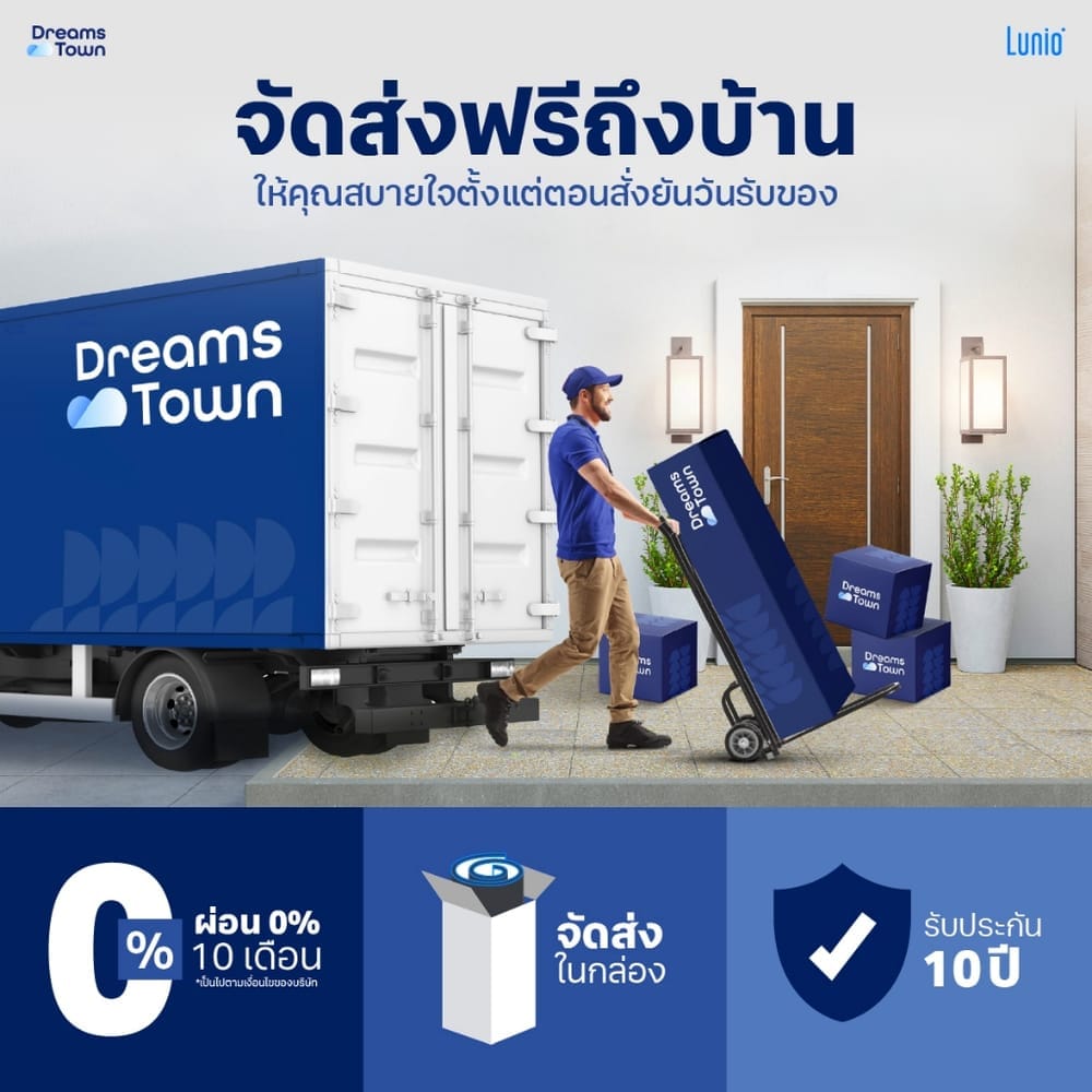 ที่นอนยางพารา 6 ฟุต  LUNIO LITE PRO หนา 8 นิ้ว
