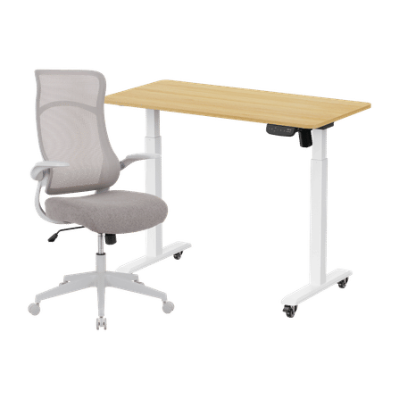 เซ็ตโต๊ะปรับระดับไฟฟ้า มีล้อ LUNIO ERGO SPACE II (SIZE 120 X 60 CM) + เก้าอี้ทำงานเพื่อสุขภาพ ADAM DOT.2 ERGO CHAIR GRAVITY (สีเทา)