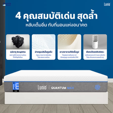 ที่นอนยางพาราอัลตร้าไฮบริด 5 ฟุต LUNIO QUANTUM MAX มาพร้อมผ้ารองกันเปื้อนกันน้ำ รุ่น LUNIO SMARTGUARD PRO PROTECTOR_3