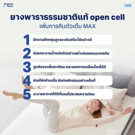ที่นอนยางพาราอัลตร้าไฮบริด 5 ฟุต LUNIO QUANTUM MAX LITE หนา8 นิ้ว_4