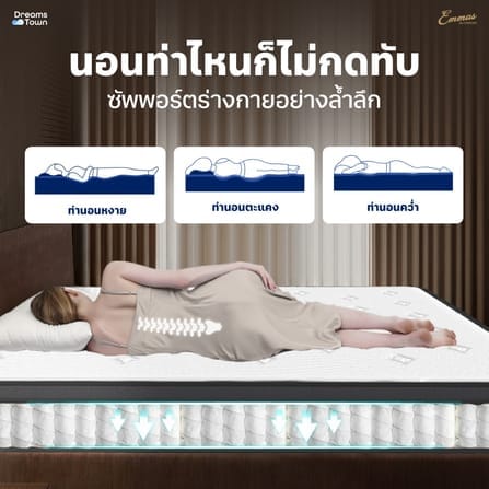 ที่นอนยางพาราแท้ เสริมพ็อกเก็ตสปริง 3.5ฟุต EMMAS OHIO LATEX GOLD หนา 8 นิ้ว_5