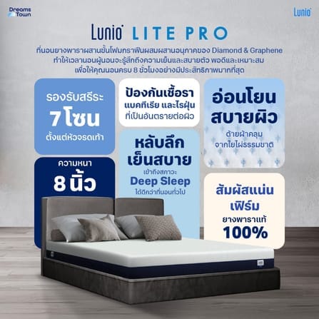 ที่นอนยางพารา 6 ฟุต  LUNIO LITE PRO หนา 8 นิ้ว_7