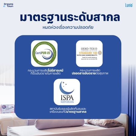 ที่นอนยางพารา 5 ฟุต  LUNIO LITE PRO หนา 8 นิ้ว_8
