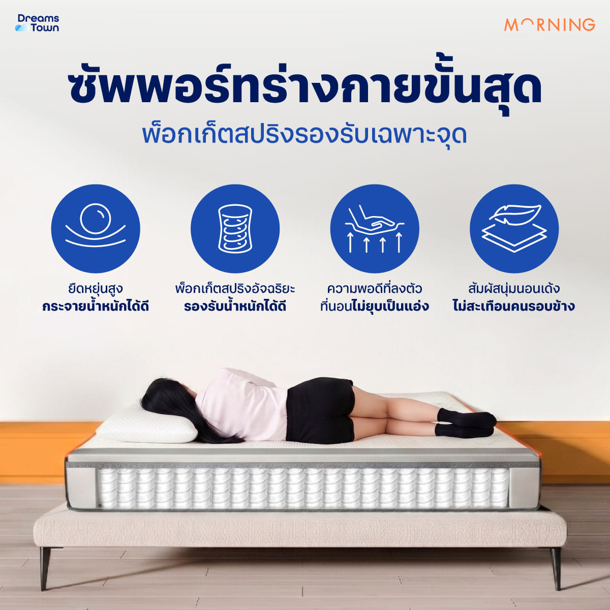ที่นอนยางพารา 6ฟุต MORNING SLEEP LATEX ELITE PLUS หนา 10 นิ้ว เสริมพ็อกเก็ตสปริง_3