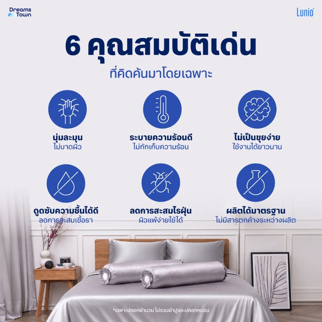 เซ็ตผ้าปูที่นอน เกรดพรีเมียม 3.5 ฟุต LUNIO SNOWWEAVE BEDDING SET รุ่น DEEP สีเทา 5 ชิ้น (สำหรับที่นอนหนา 17นิ้ว)_4