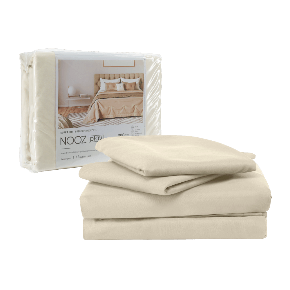 ผ้าปูที่นอน 6 ฟุต Nooz Play รุ่น Bedding Set สีเบจ Sunrise Beige_0