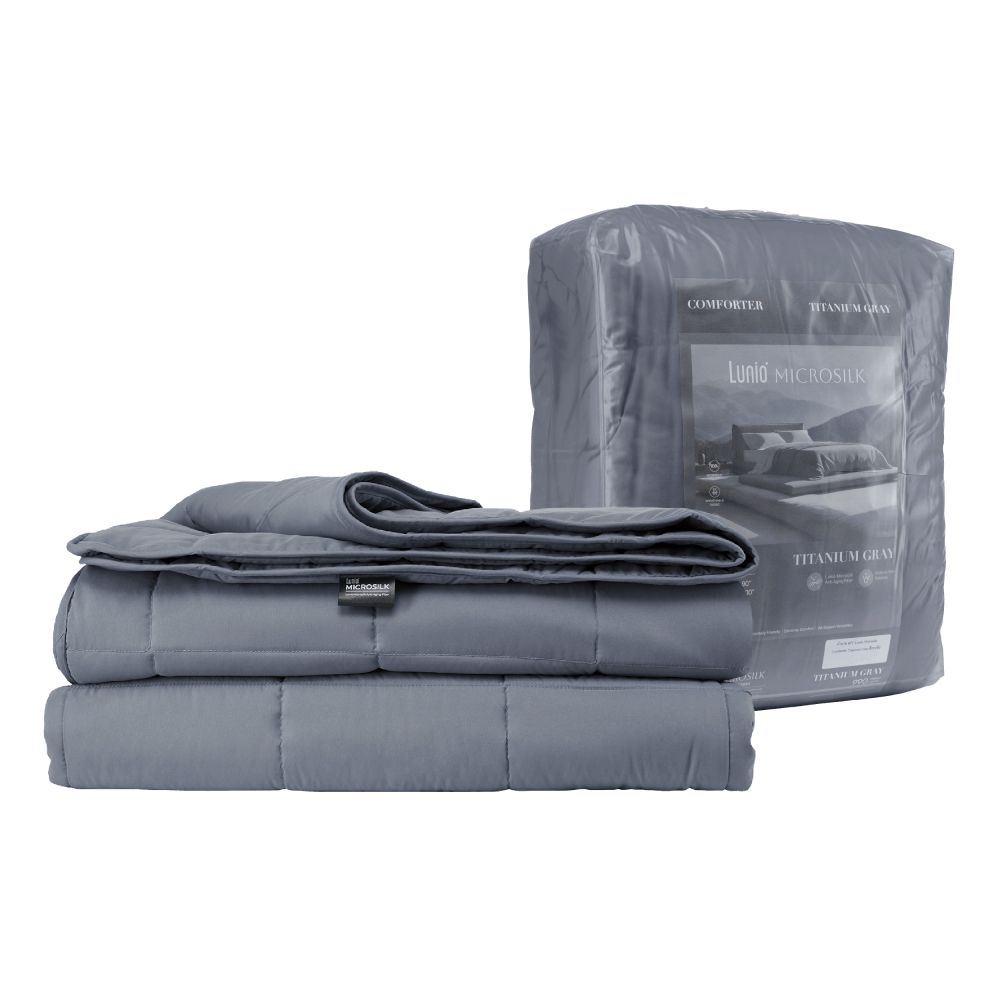 ผ้านวม 5,6 ฟุต LUNIO MICROSILK COMFORTER สีเทาไทเทเนียม TITANIUM GRAY_0