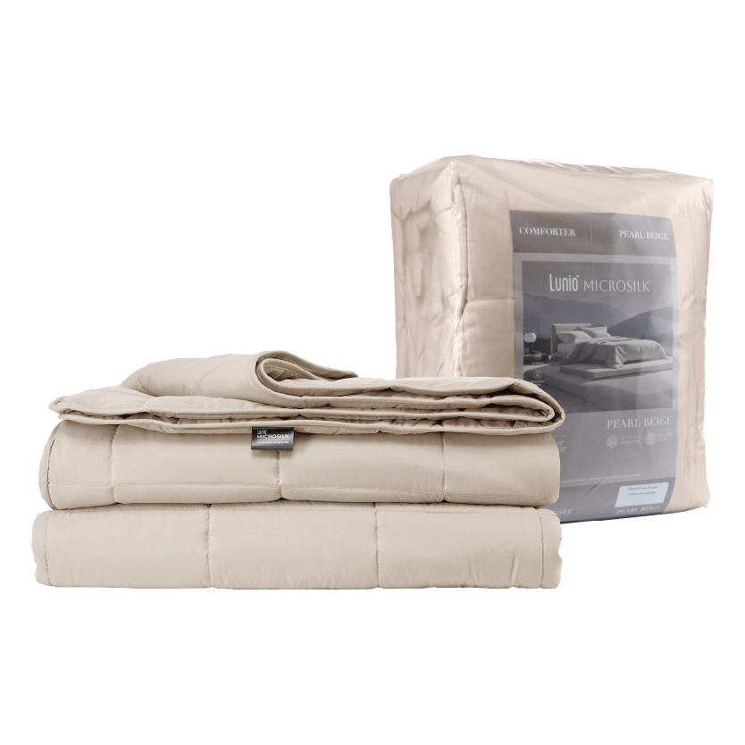 ผ้านวม 3.5 ฟุต LUNIO MICROSILK COMFORTER สีเบจไข่มุก PEARL BEIGE