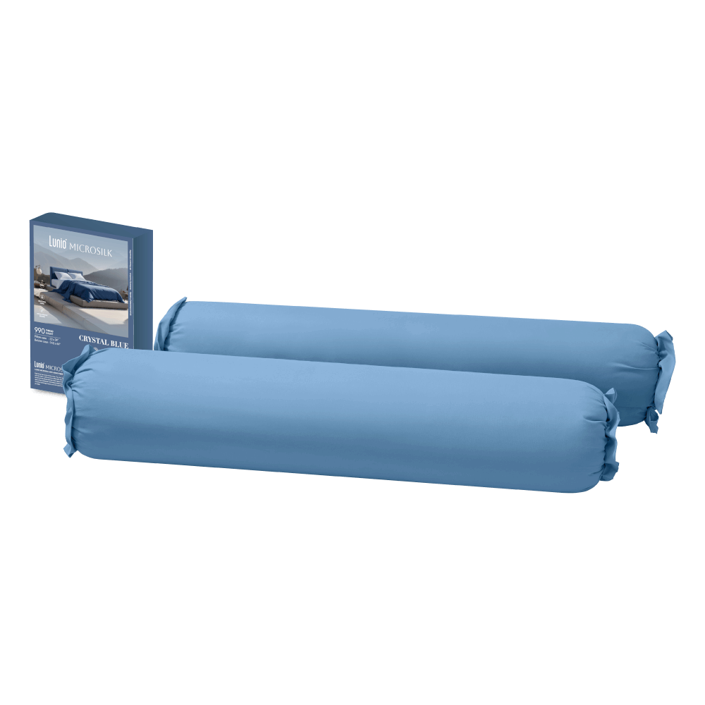 ปลอกหมอนข้าง LUNIO MICROSILK PILLOW CASE สีฟ้าคริสตัล CRYSTAL BLUE จำนวน2ชิ้น