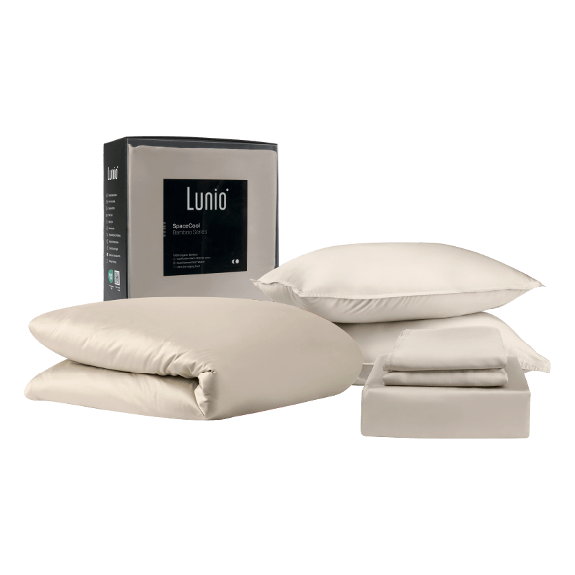 ผ้าปูที่นอน 3.5 ฟุต LUNIO SPACECOOL BAMBOO BEDDING SET JUPITER BEIGE