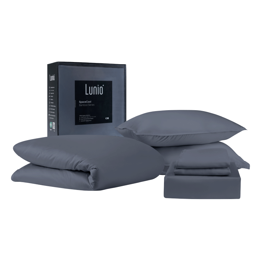 ผ้าปูที่นอน 3.5 ฟุต LUNIO SPACECOOL BAMBOO BEDDING SET SATURN BLUE_0