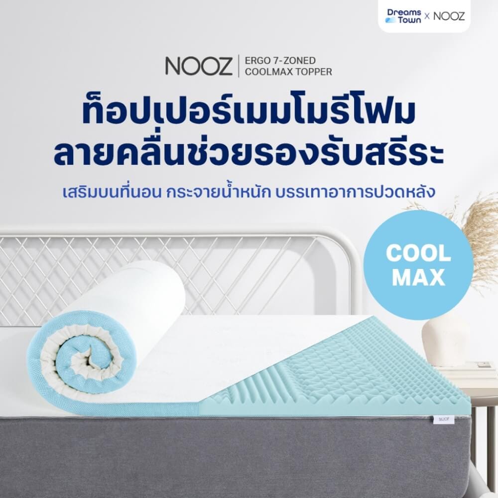 แผ่นรองนอนเมมโมรี่โฟม 6 ฟุต NOOZ ERGO COOLMAX THE 7 ZONE_1