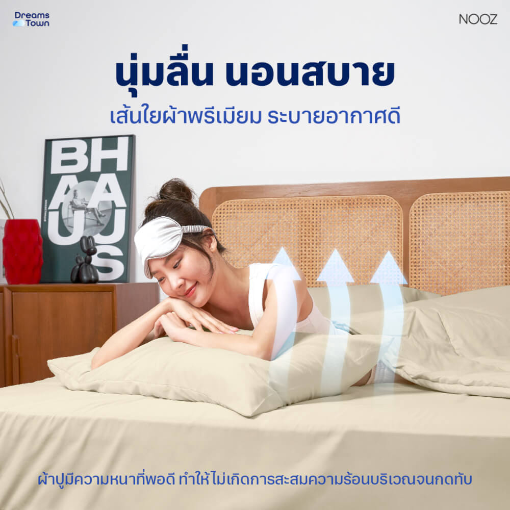 ผ้าปูที่นอน 6 ฟุต Nooz Play รุ่น Bedding Set สีเบจ Sunrise Beige_2