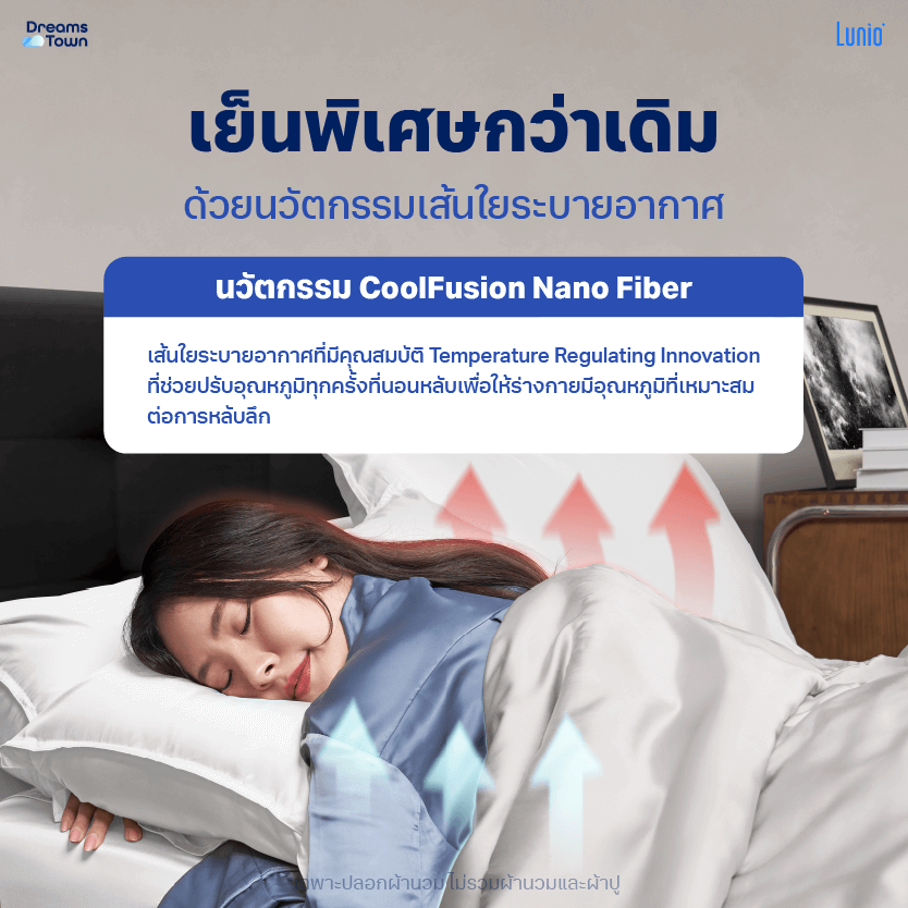 ปลอกผ้านวม 5,6 ฟุต LUNIO  SPACECOOL BAMBOO DUVET COVER GALAXY GRAY_2