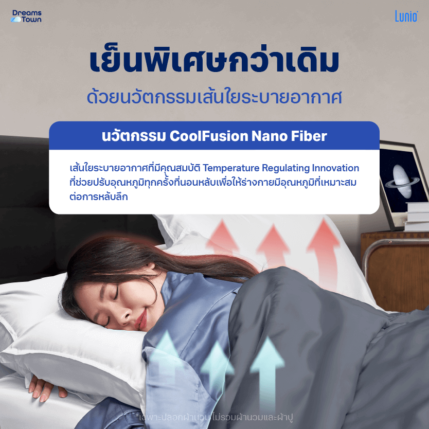 ปลอกผ้านวม 5,6 ฟุต LUNIO  SPACECOOL BAMBOO DUVET COVER SATURN BLUE_2