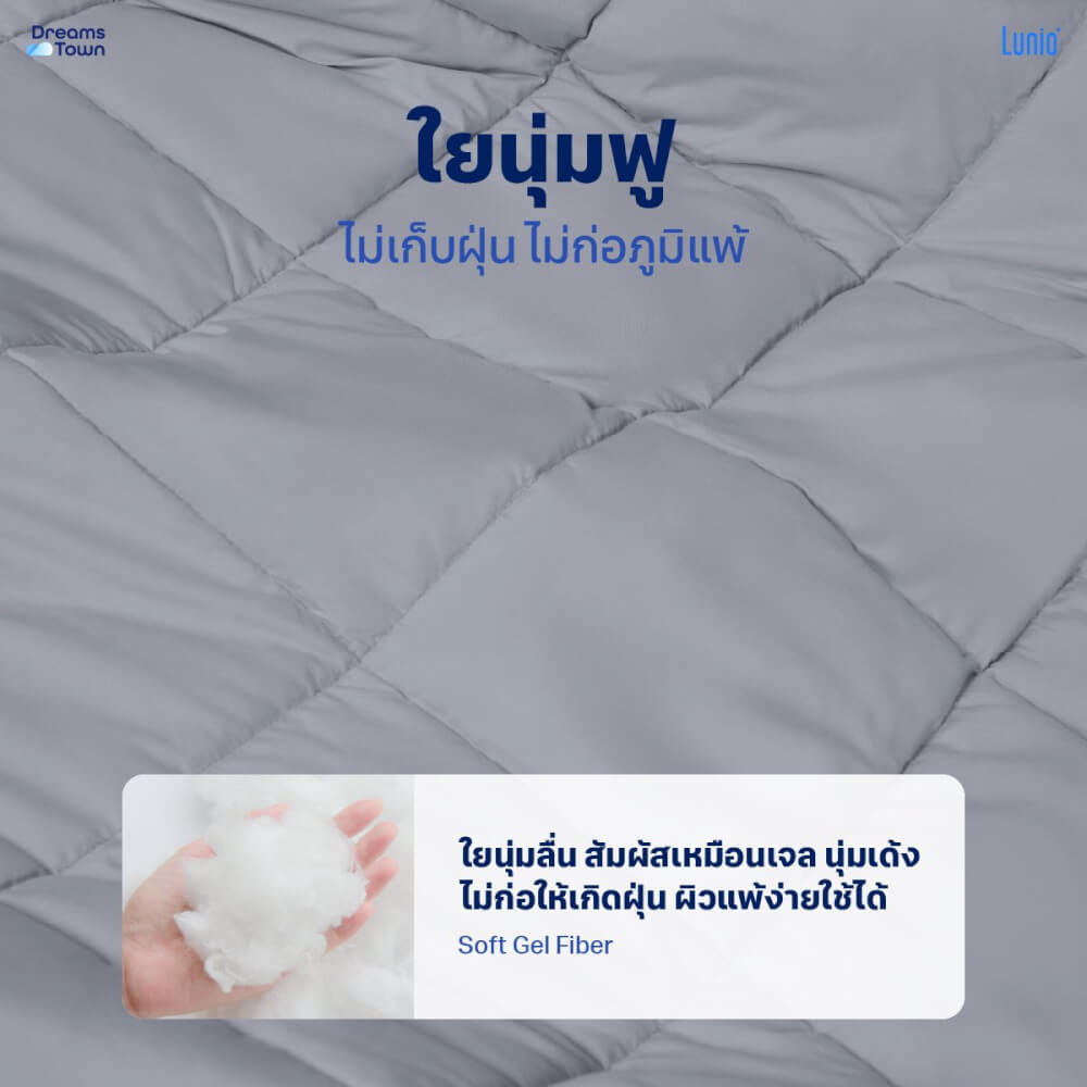 ผ้านวม 5,6 ฟุต LUNIO MICROSILK COMFORTER สีเทาไทเทเนียม TITANIUM GRAY_3