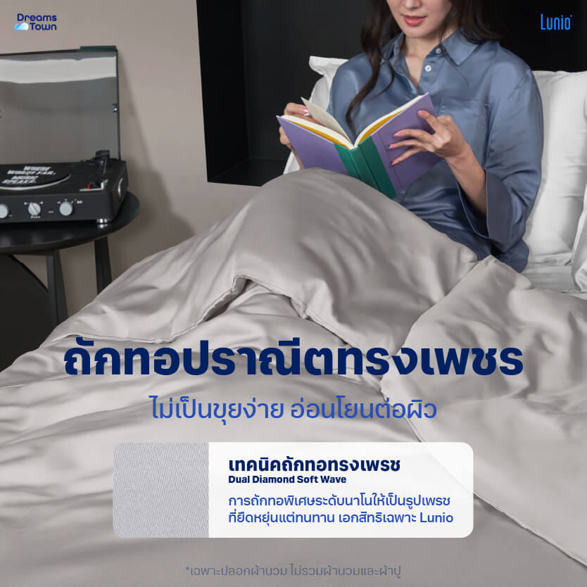 ปลอกผ้านวม 5,6 ฟุต LUNIO  SPACECOOL BAMBOO DUVET COVER GALAXY GRAY_3
