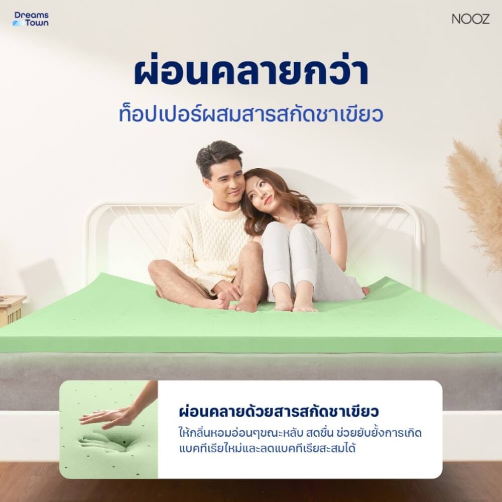 ท็อปเปอร์เมมโมรี่โฟม 3.5 ฟุต NOOZ COMFORT THE AIRLY GREEN TEA_5