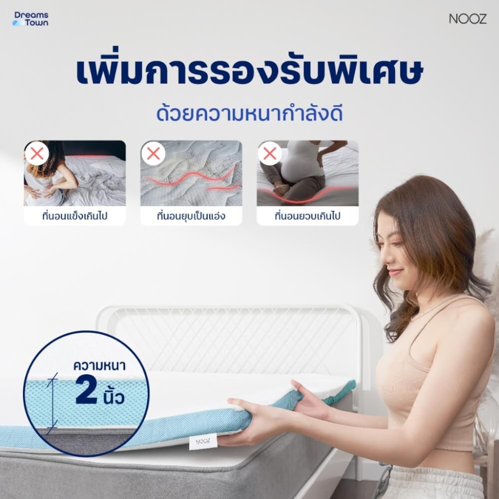 แผ่นรองนอนเมมโมรี่โฟม 6 ฟุต NOOZ ERGO COOLMAX THE 7 ZONE_4