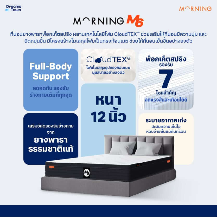 ที่นอนยางพารา 3 ฟุต MORNING SLEEP M6_8
