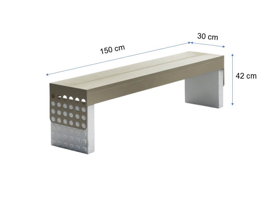 ม้านั่งภายนอก SALABANSUAN DOT BENCH 150CM สีเบจ_1