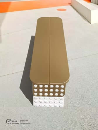 ม้านั่งภายนอก SALABANSUAN DOT-2 BENCH 100CM สีเบจ_3