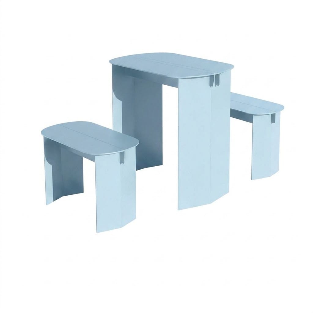 ชุดโต๊ะม้านั่งภายนอก SALABANSUAN O-RI BENCH 60ซม. สีฟ้า_0