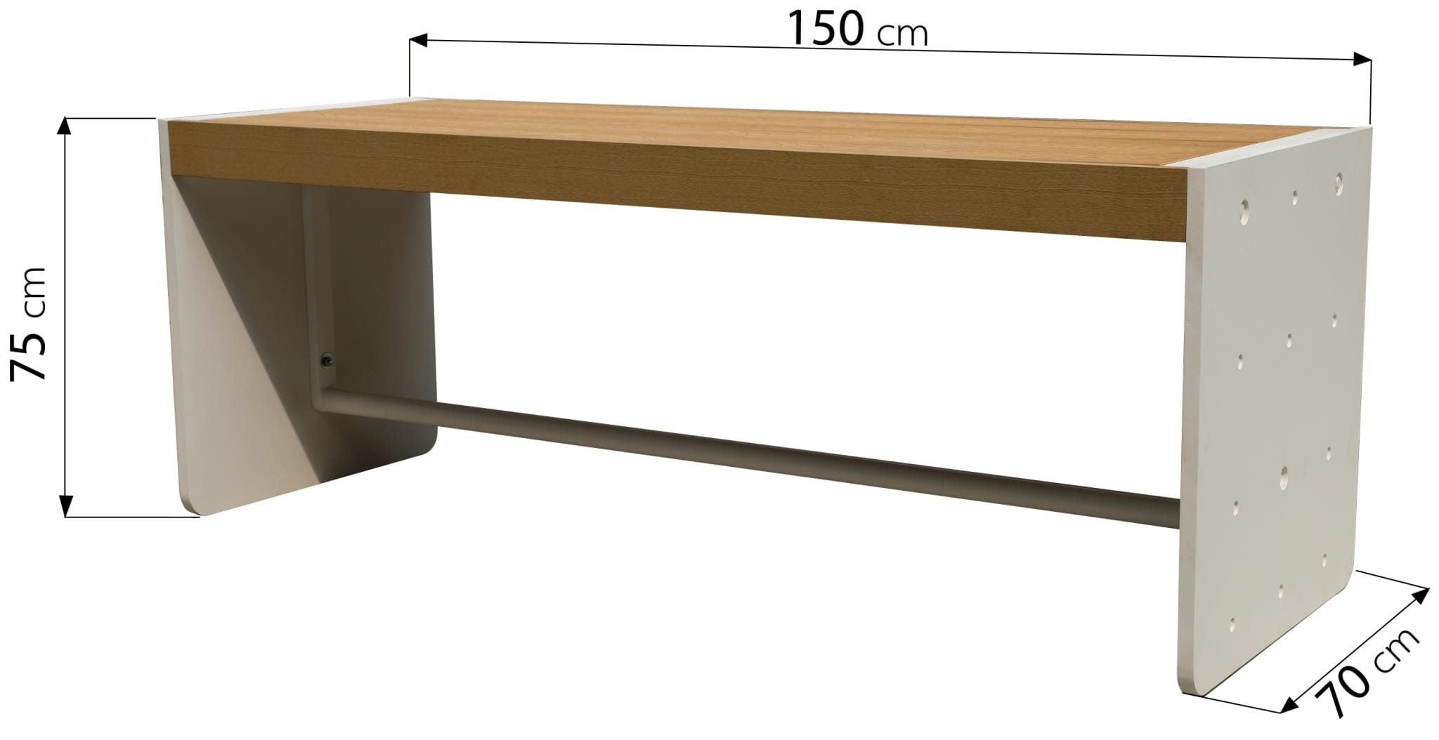โต๊ะภายนอก SALABANSUAN CUBE LIGHT 150CM สีไม้ธรรมชาติ_1