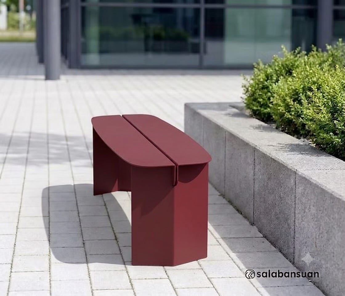 ม้านั่งภายนอก SALABANSUAN O-RI BENCH 0.6 สีแดง_2