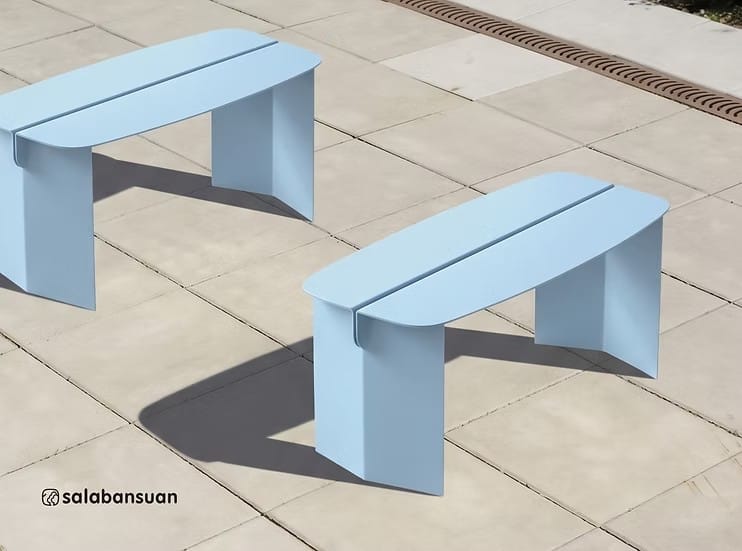 ม้านั่งภายนอก SALABANSUAN O-RI BENCH 0.6 สีฟ้า_3