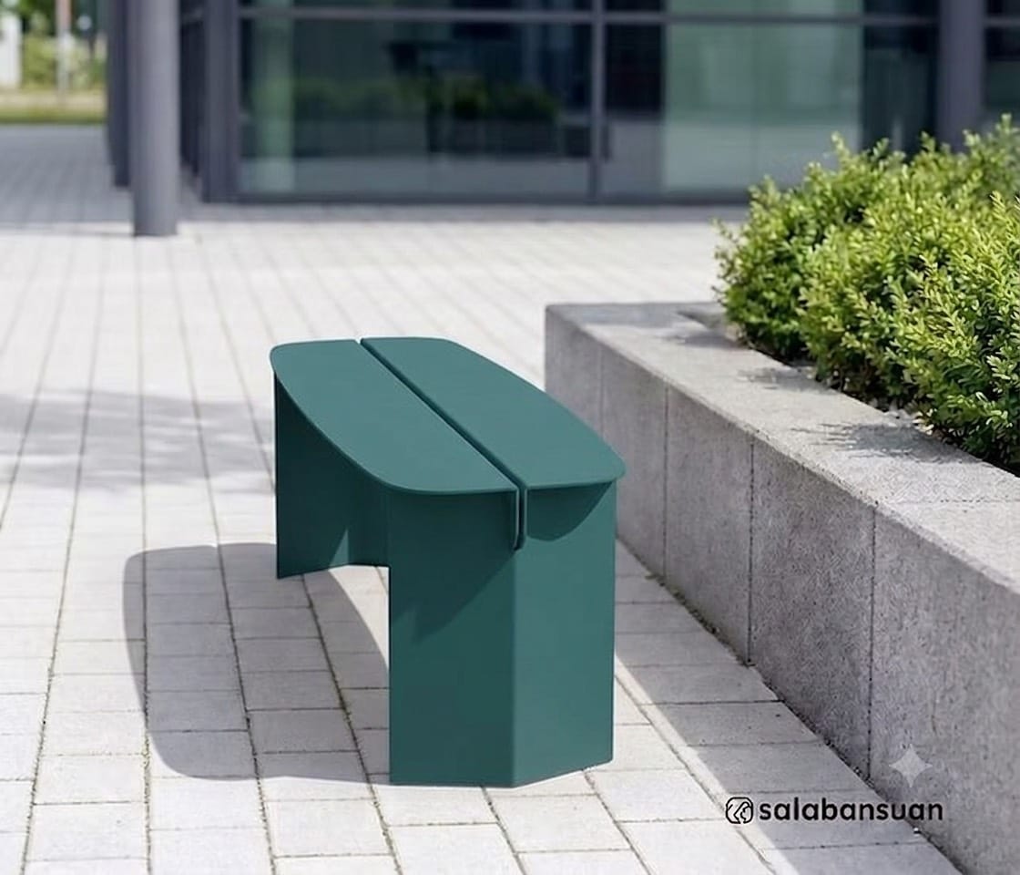 ม้านั่งภายนอก SALABANSUAN O-RI BENCH 0.6 สีเขียวเข้ม_3