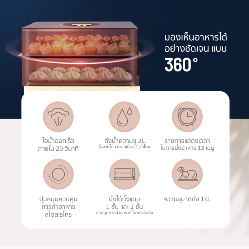 หม้อนึ่งไฟฟ้า ALECTRIC รุ่น ST-ONE สีครีม_1