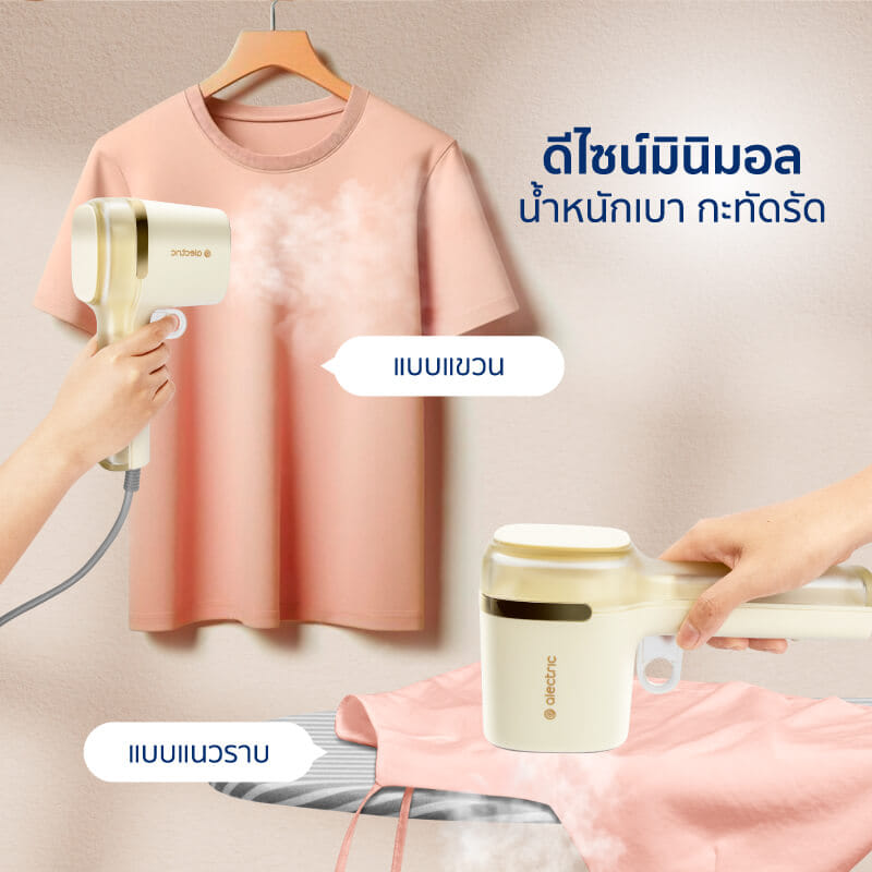 เตารีดไอน้ำพกพา ALECTRIC รุ่น A-HI1 สีครีม_2