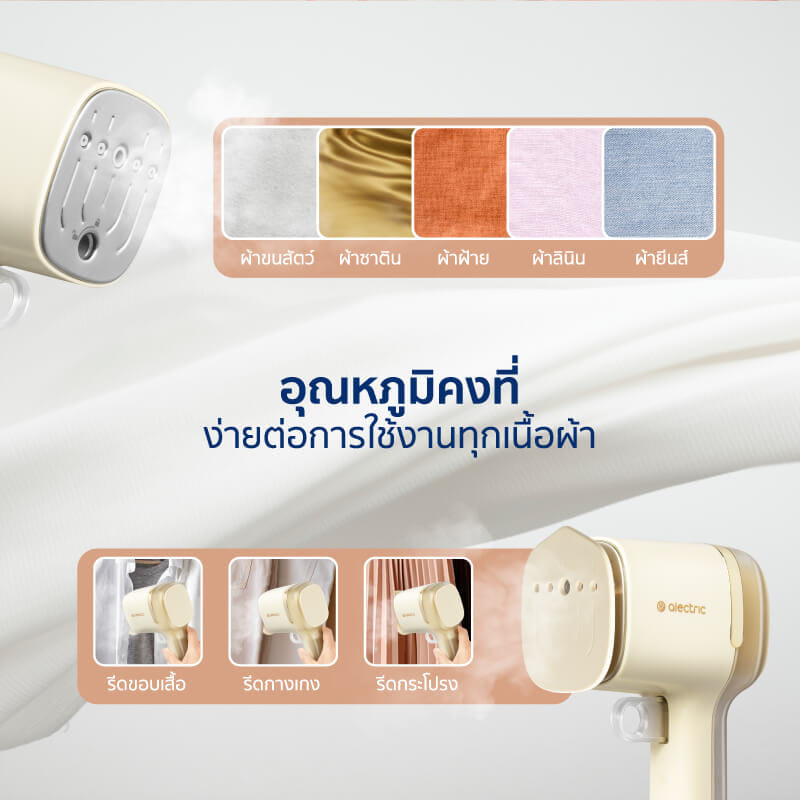เตารีดไอน้ำพกพา ALECTRIC รุ่น A-HI1 สีครีม_3
