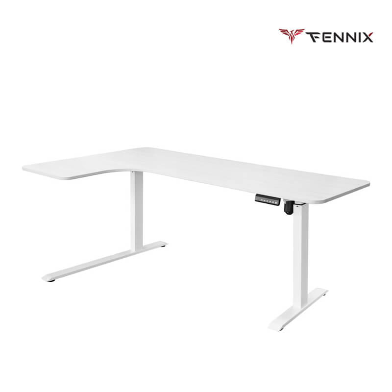 โต๊ะทำงานเพื่อสุขภาพ FENNIX รุ่น L-SHAPED สีขาว