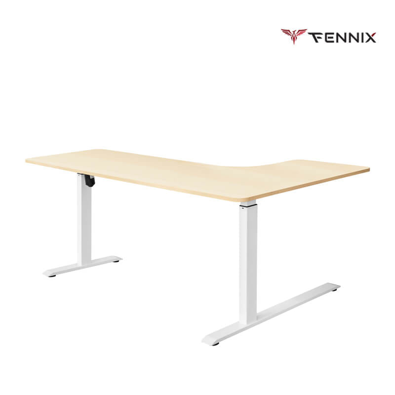 โต๊ะทำงานเพื่อสุขภาพ FENNIX รุ่น L-SHAPED สีโอ๊ค/ขาว_1