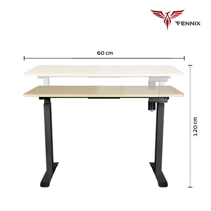 โต๊ะทำงานเพื่อสุขภาพ FENNIX รุ่น 120*60CM สีโอ๊ค/ดำ_3