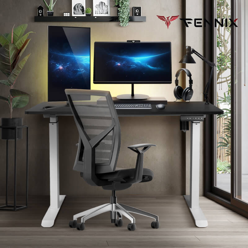 โต๊ะทำงานเพื่อสุขภาพ FENNIX รุ่น 120*60CM สีดำ/ขาว_3