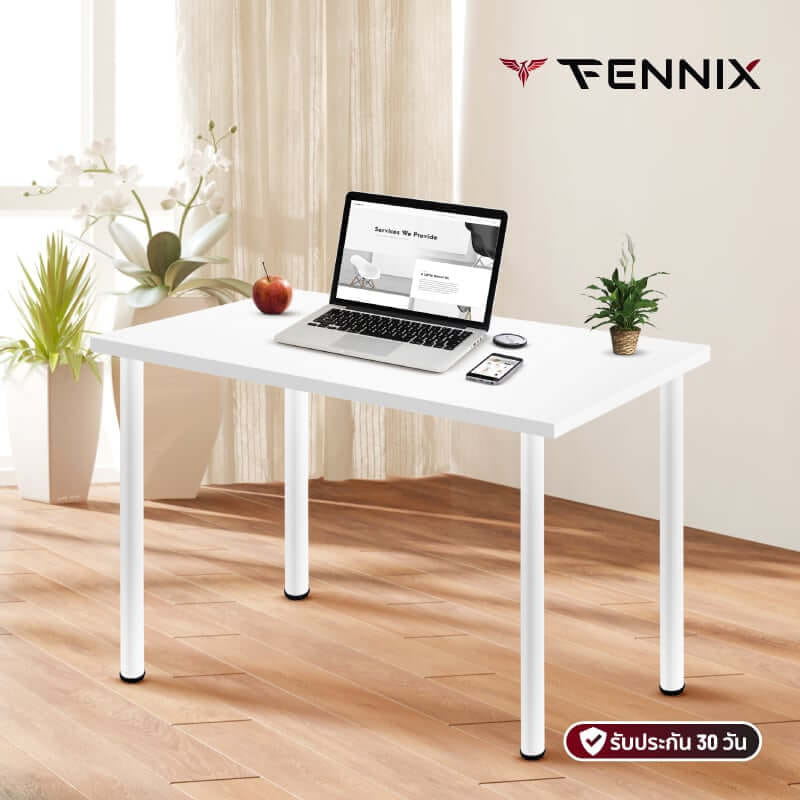 โต๊ะทำงาน FENNIX รุ่น LINNMON 120*60CM สีขาว_7