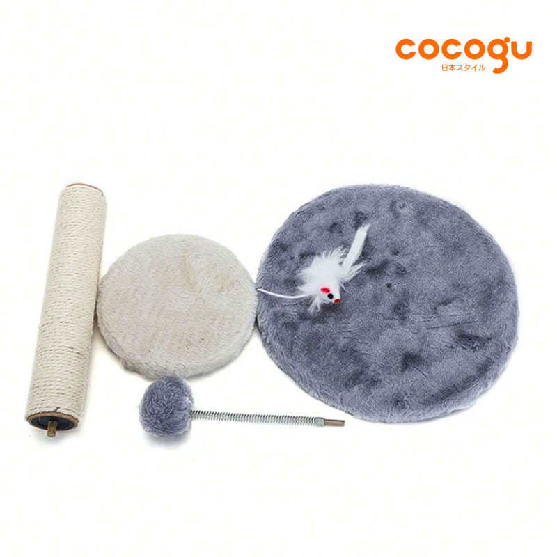 คอนโดแมวพร้อมที่ลับเล็บ COCOGU รุ่น MC07 สีเทา_1