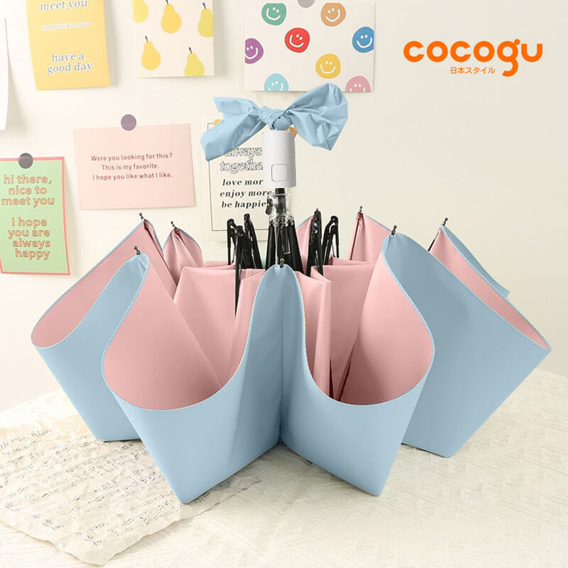 ร่มกันแดดฝน เปิด-ปิดอัตโนมัติ COCOGU UPF50+ สีฟ้า