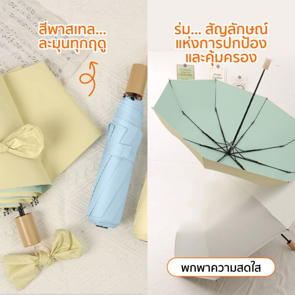 ร่มกันแดดฝน เปิด-ปิดอัตโนมัติ COCOGU UPF50+ สีฟ้า