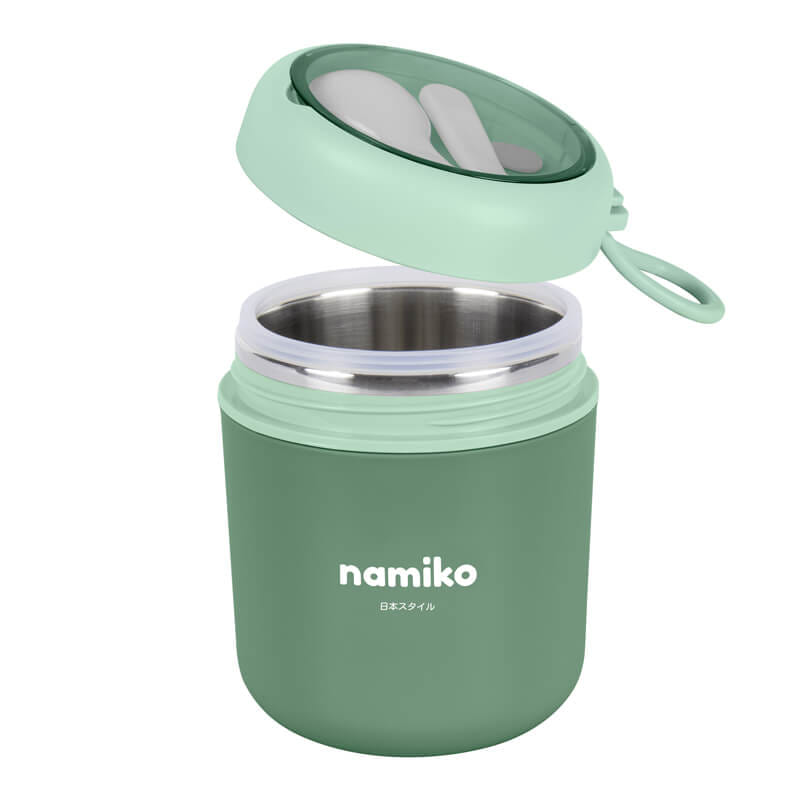 [HARAJUKU SETB] NAMIKO กระติกเก็บอุณภูมิ,กล่องอาหาร,ถ้วยซุปสเตนเลส FOOD GRADE - สีเขียว